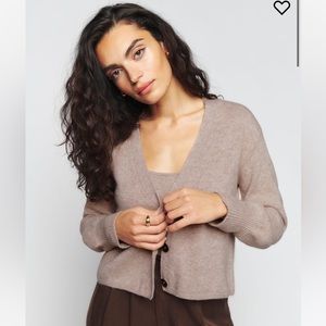 Reformation Varenne Cashmere Tank and Cardi Set Size S - Oatmeal